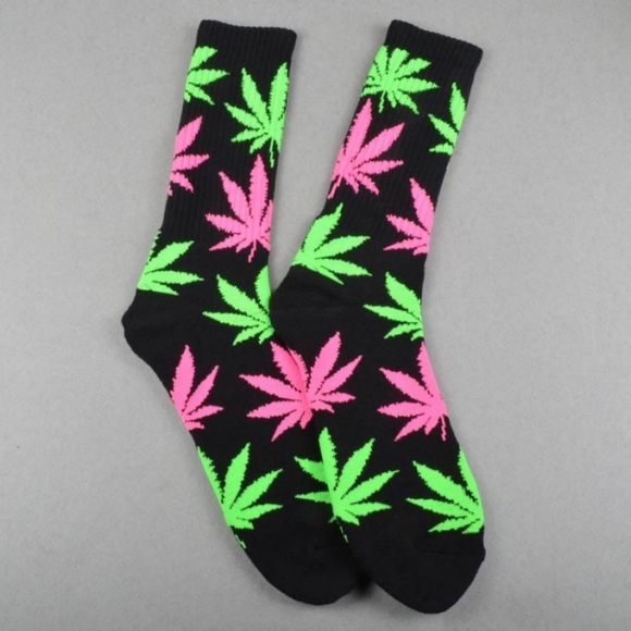 HUF Abstract Plantlife Black Crew Socks - Picture 2 of 2